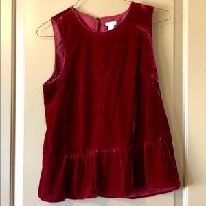 Peplum velour top